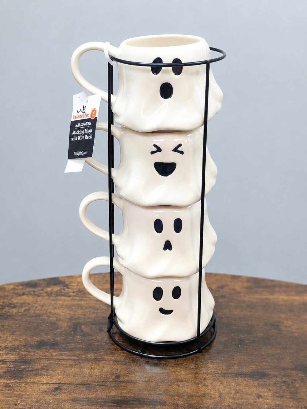 Stacking Ghost Coffee Mug 4 Set 13.8 oz Each